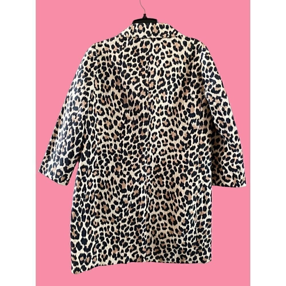 kate spade leopard print top coat Sz 2 animal cotton silk day disco franny - Picture 10 of 17